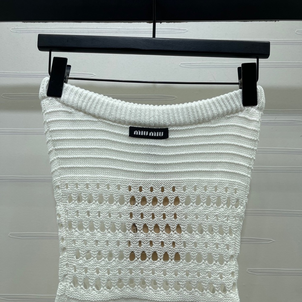 Miu Miu Ivory Crochet Strapless Dress - Picture 4 of 9
